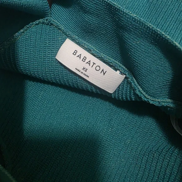 Babaton Knit Criss Cross Teal Dress - XS - Picture 5 of 5